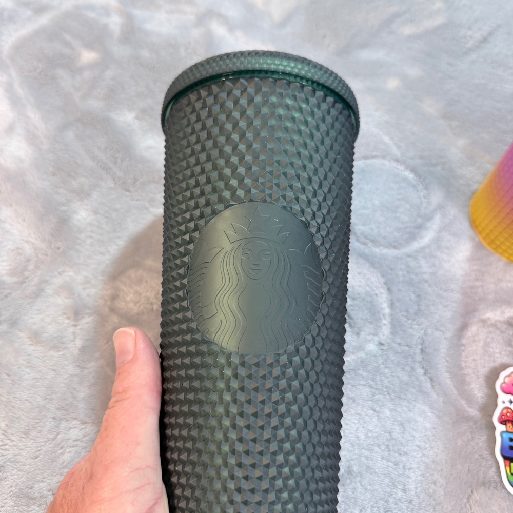 Starbucks 24 oz Tumbler Studded Matte Gray Blue Pink Yellow Ombre Red Lot of‎ 3 - Picture 2 of 7